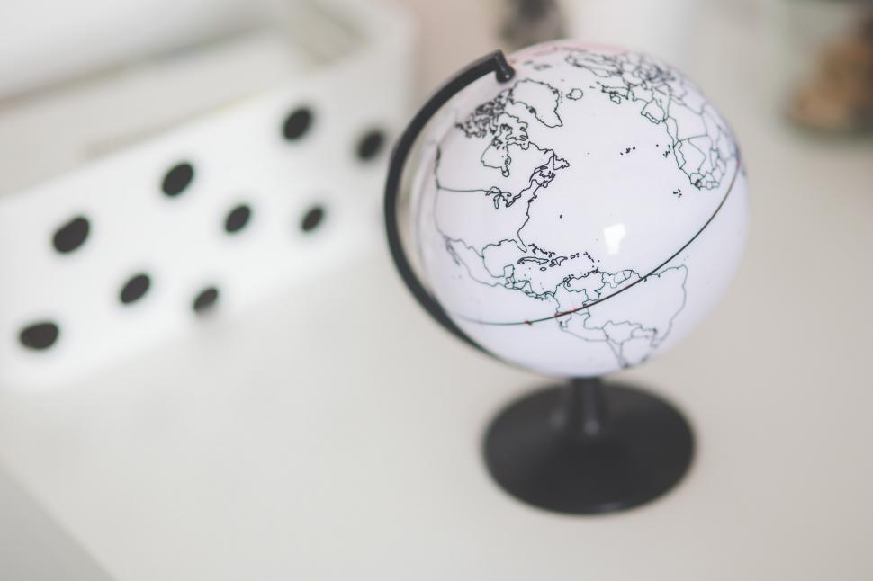 Free Image of Black and White Globe on Table 