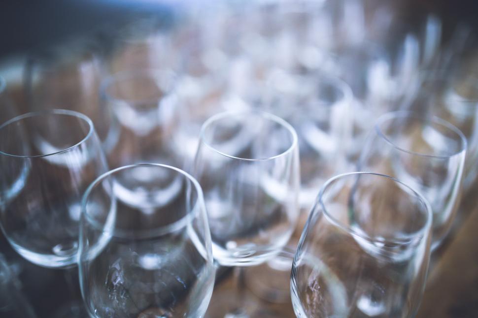 Free Image of Wine Glasses on Table 