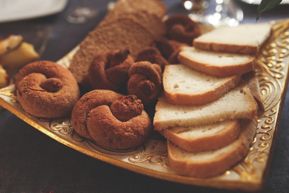 Free Image of Platter of Bread and Pastries on a Table 