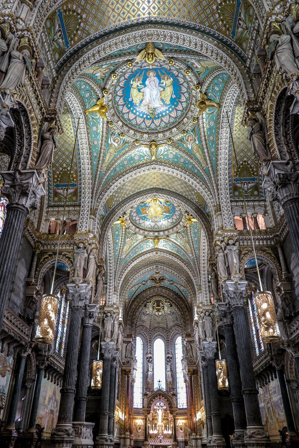 Download Free Stock Photo of Interior of the Lyon Cathedral 