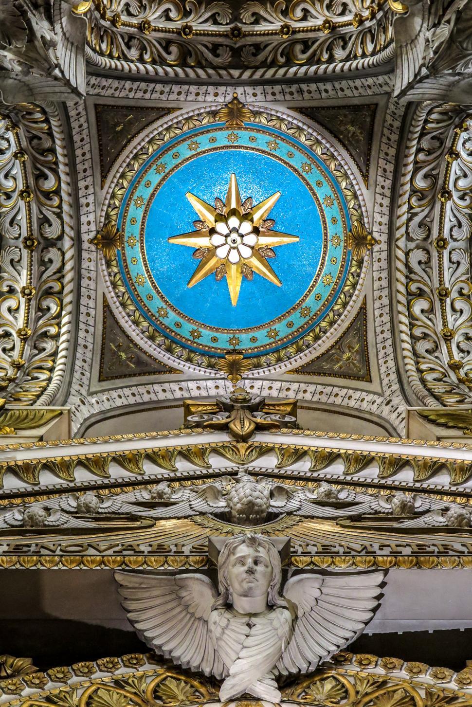 Free Image of Ceiling decoration, Lyon Cathedral 