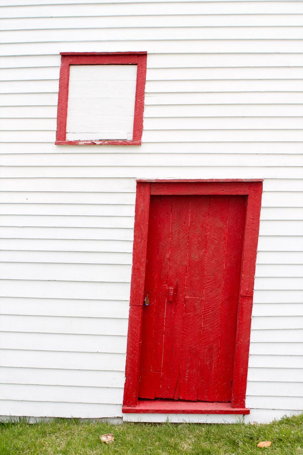 Free Image of Wall with door and window. 