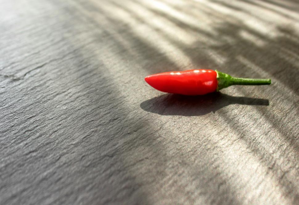 Download Free Stock Photo of Red Chilli Pepper Isolated on Stone Background 