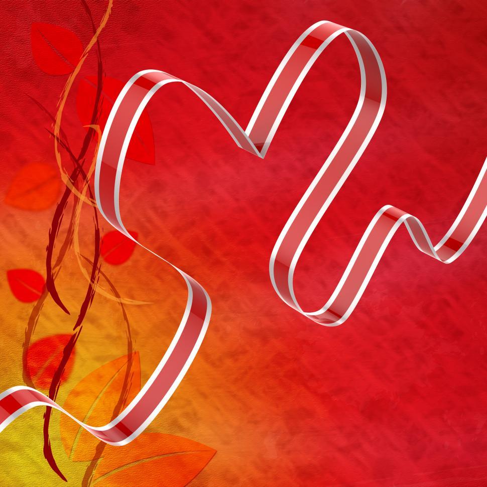 Free Image of Ribbon Heart Means Love Affection And Attraction 