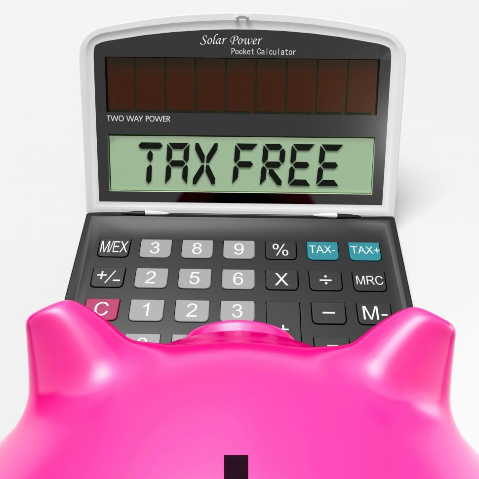 Free Image of Tax Free Calculator Shows Untaxed Duty Free Merchandise 