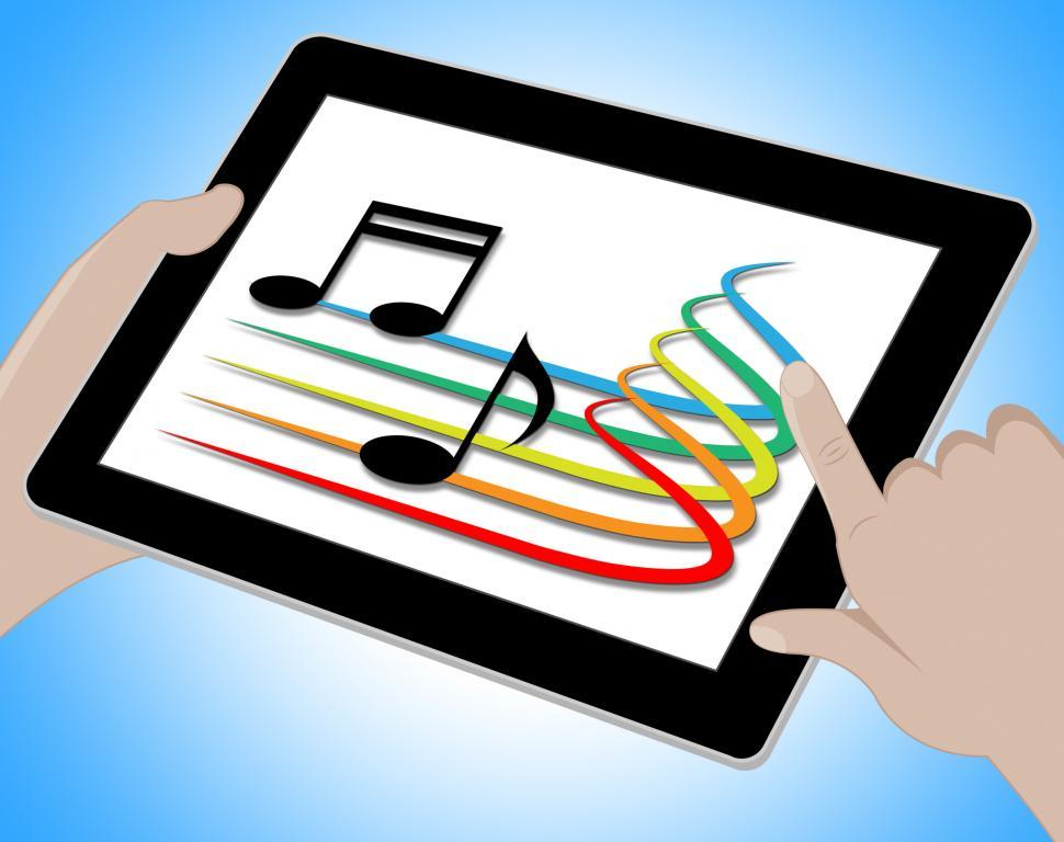 Free Image of Music On Tablet Indicates Soundtracks 3d Illustration 