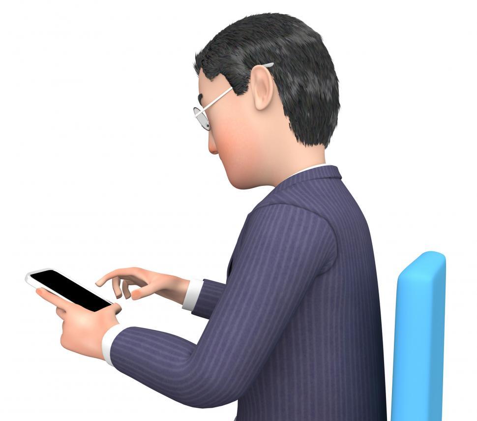 Free Image of Character Businessman Represents Phone Call And Calling 3d Rende 