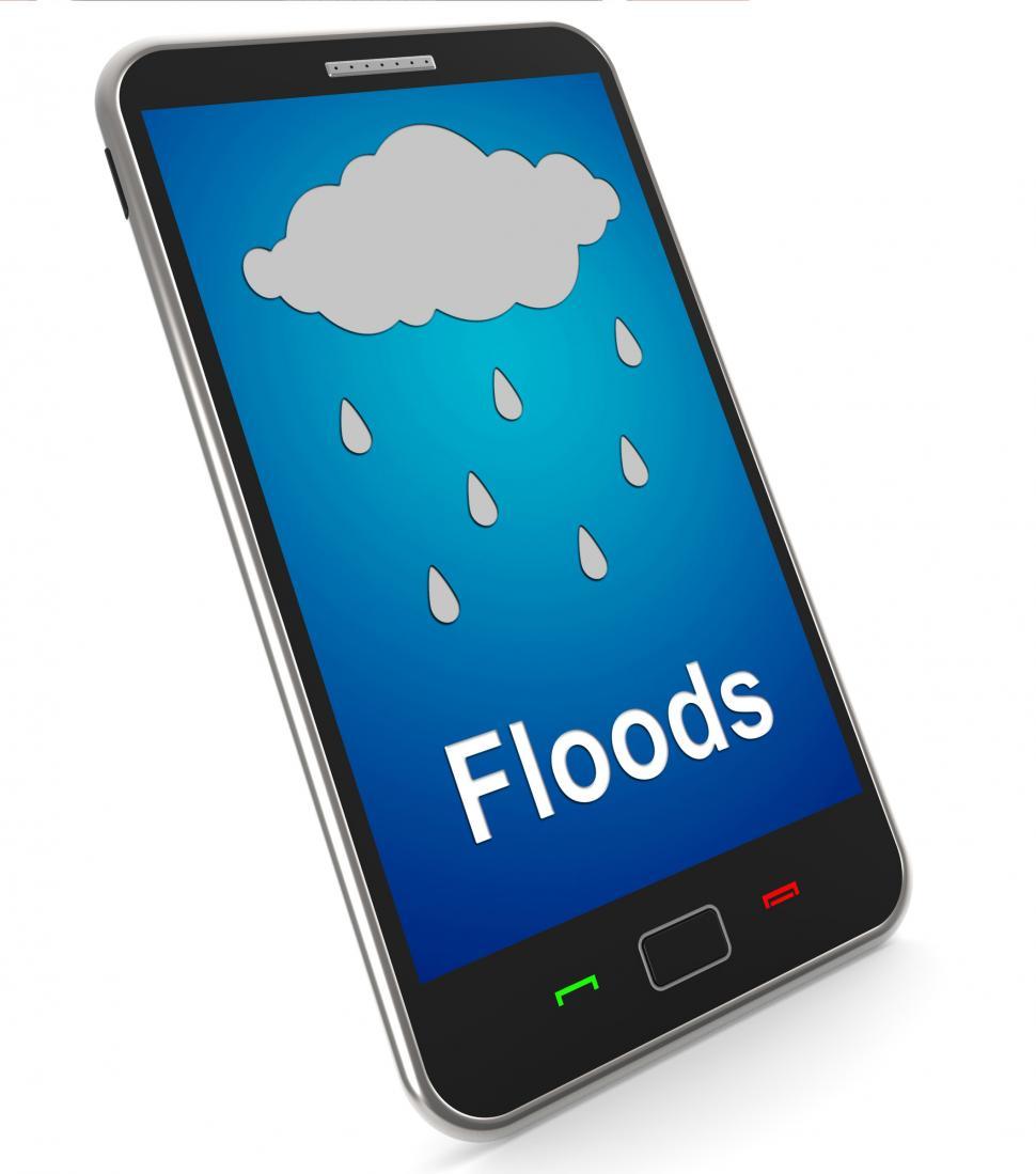 Free Image of Floods On Mobile Shows Rain Causing Floods And Flooding 