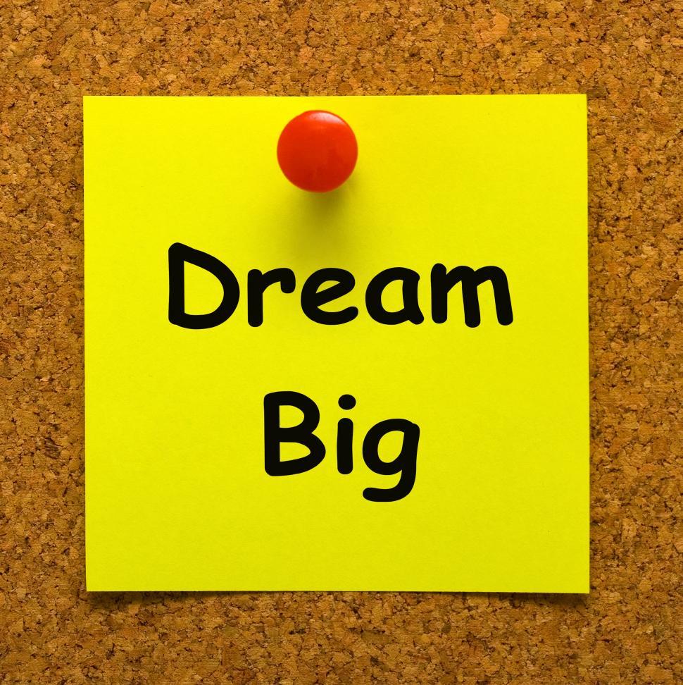Free Image of Dream Big Note Means Ambition Future Hope 