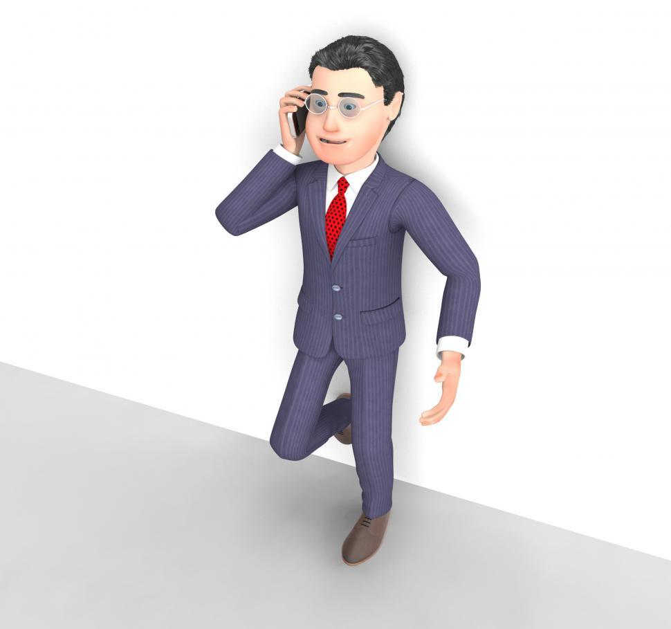 Free Image of Talking Businessman Means Call Now And Communicating 3d Renderin 