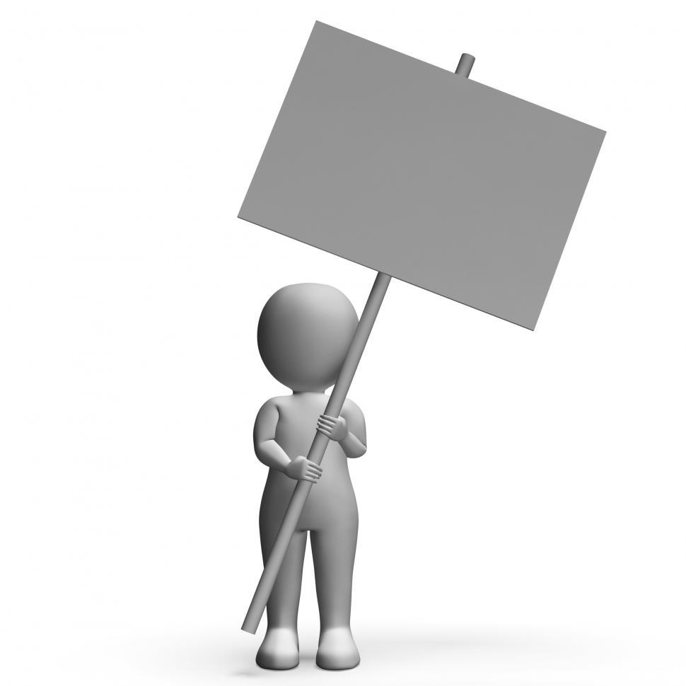 Free Image of Character With Placard For Message Or Presentation 