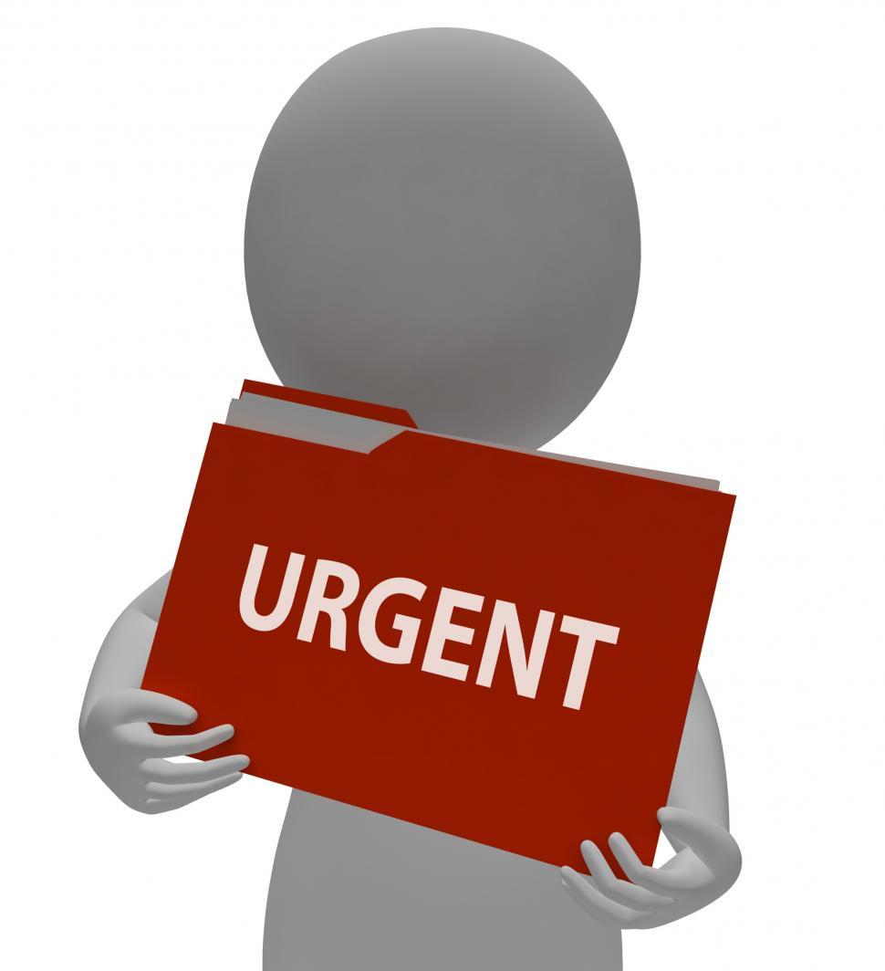 Free Image of Urgent Folder Represents Deadline Urgency 3d Rendering 