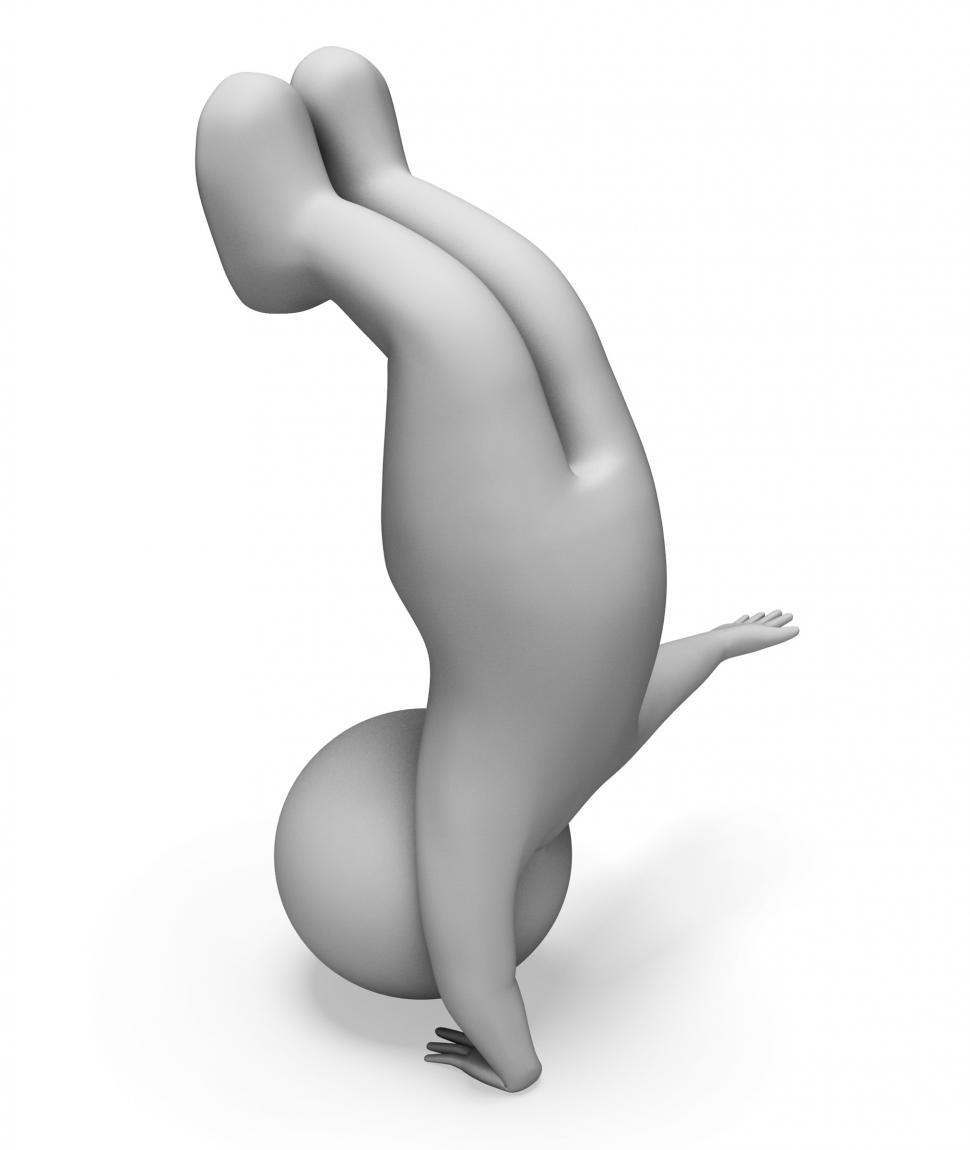 Free Image of Gymnastics Character Shows Physical Activity And Acrobat 3d Rend 