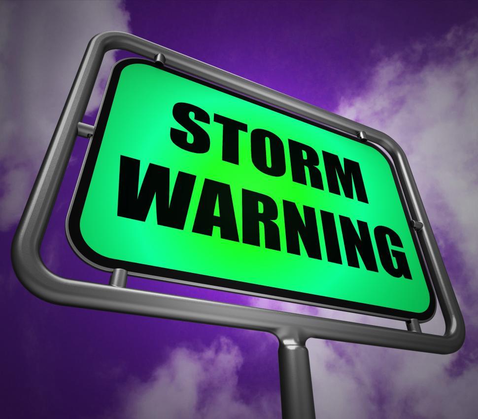 Free Image of Storm Warning Signpost Represents Forecasting Danger Ahead 