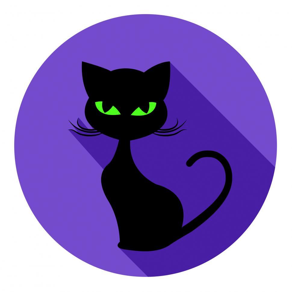 Free Image of Halloween Cat Icon Means Trick Or Treat And Autumn 