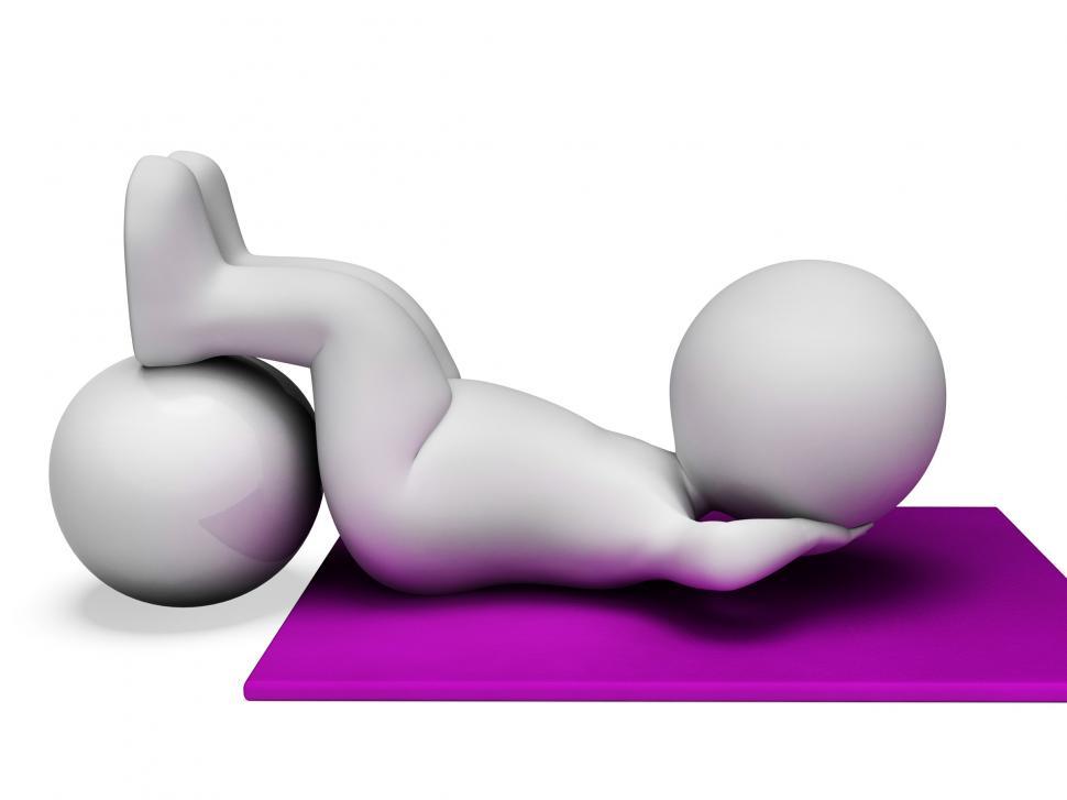 Free Image of Sit Ups Represents Abdominal Crunch And Crunches 3d Rendering 