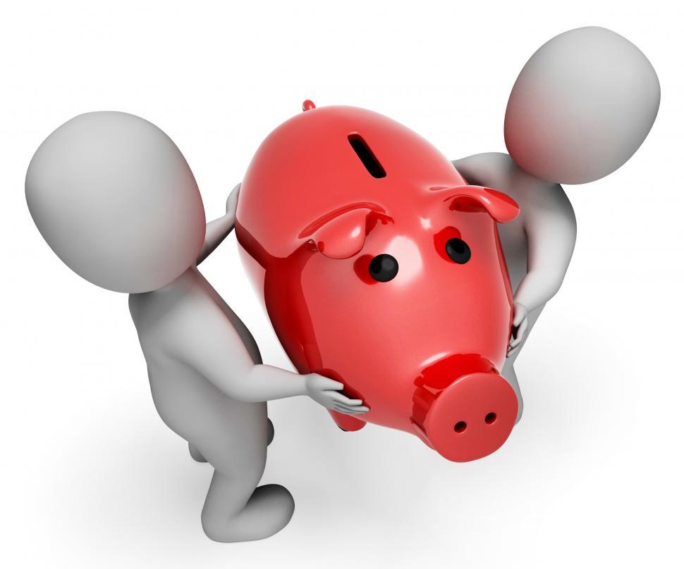 Free Image of Money Save Indicates Piggy Bank And Finances 3d Rendering 