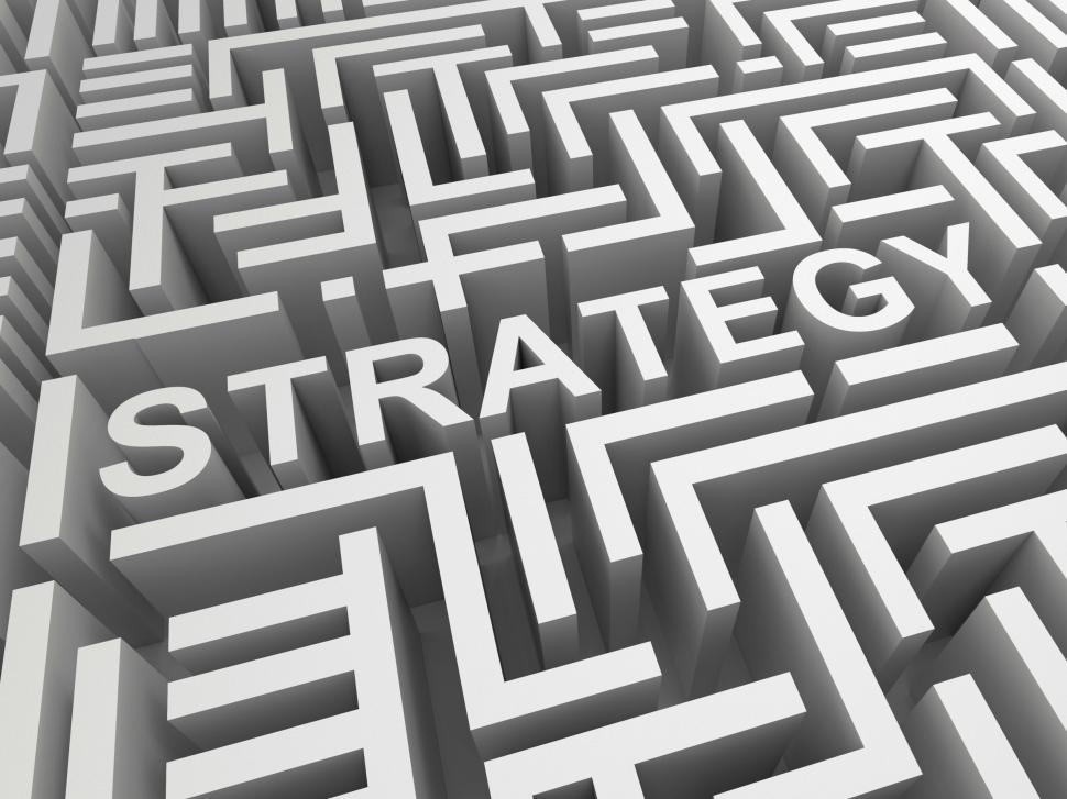 Free Image of Strategy Word In Maze Shows Game Plan 