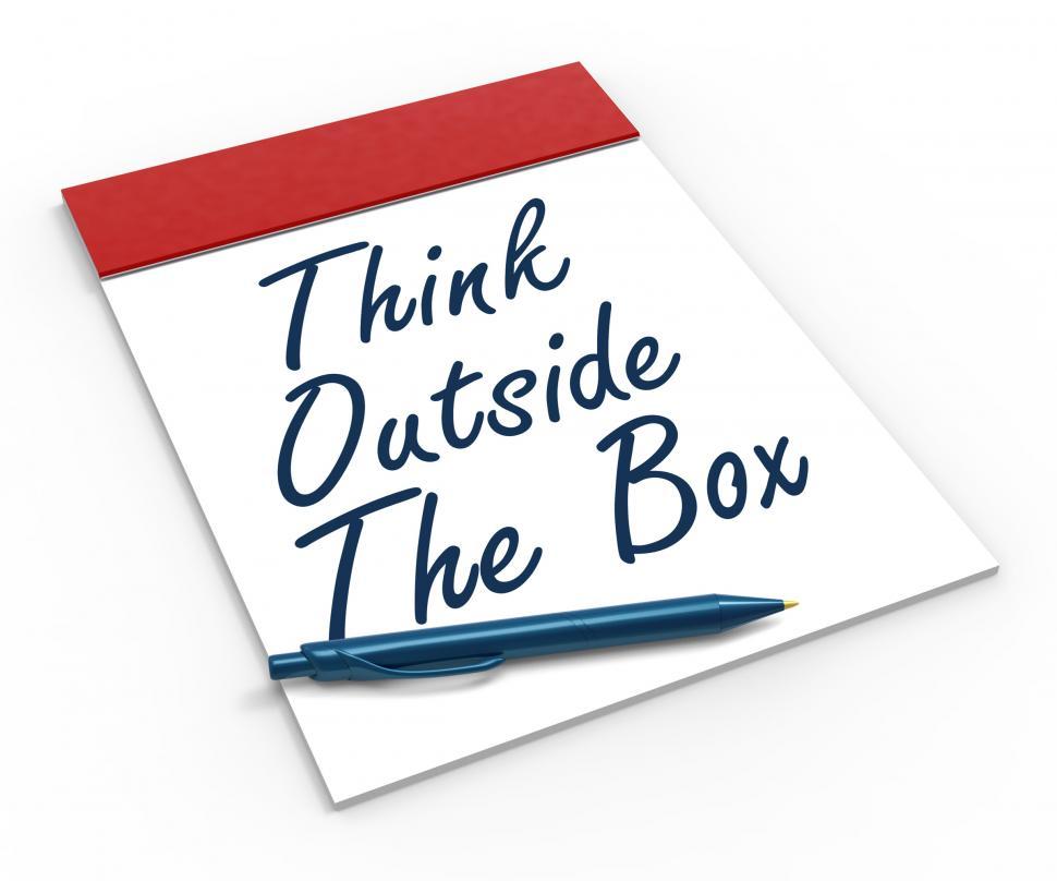 Free Image of Think Outside The Box Notebook Means Creativity Or Brainstorming 