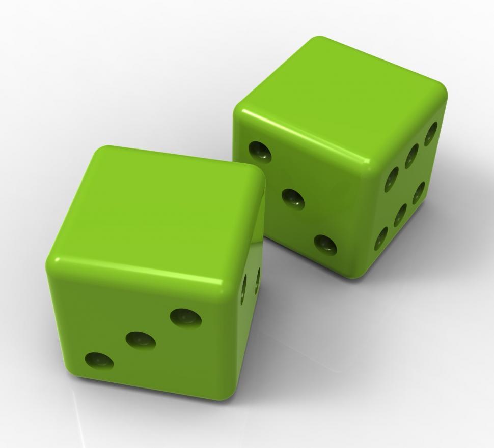 Free Image of Blank Green Dice Shows Copyspace Gambling And Luck 