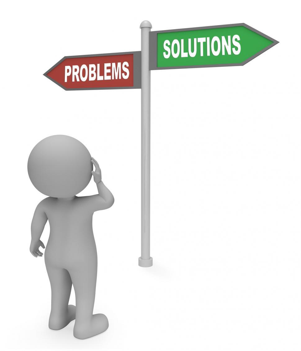 Download Free Stock Photo of Problems Solutions Sign Means Difficult Situation And Complicati 