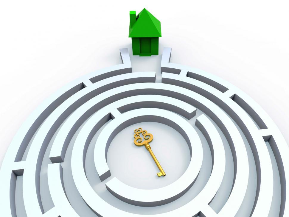 Free Image of Key To House In Maze Shows Property Search 