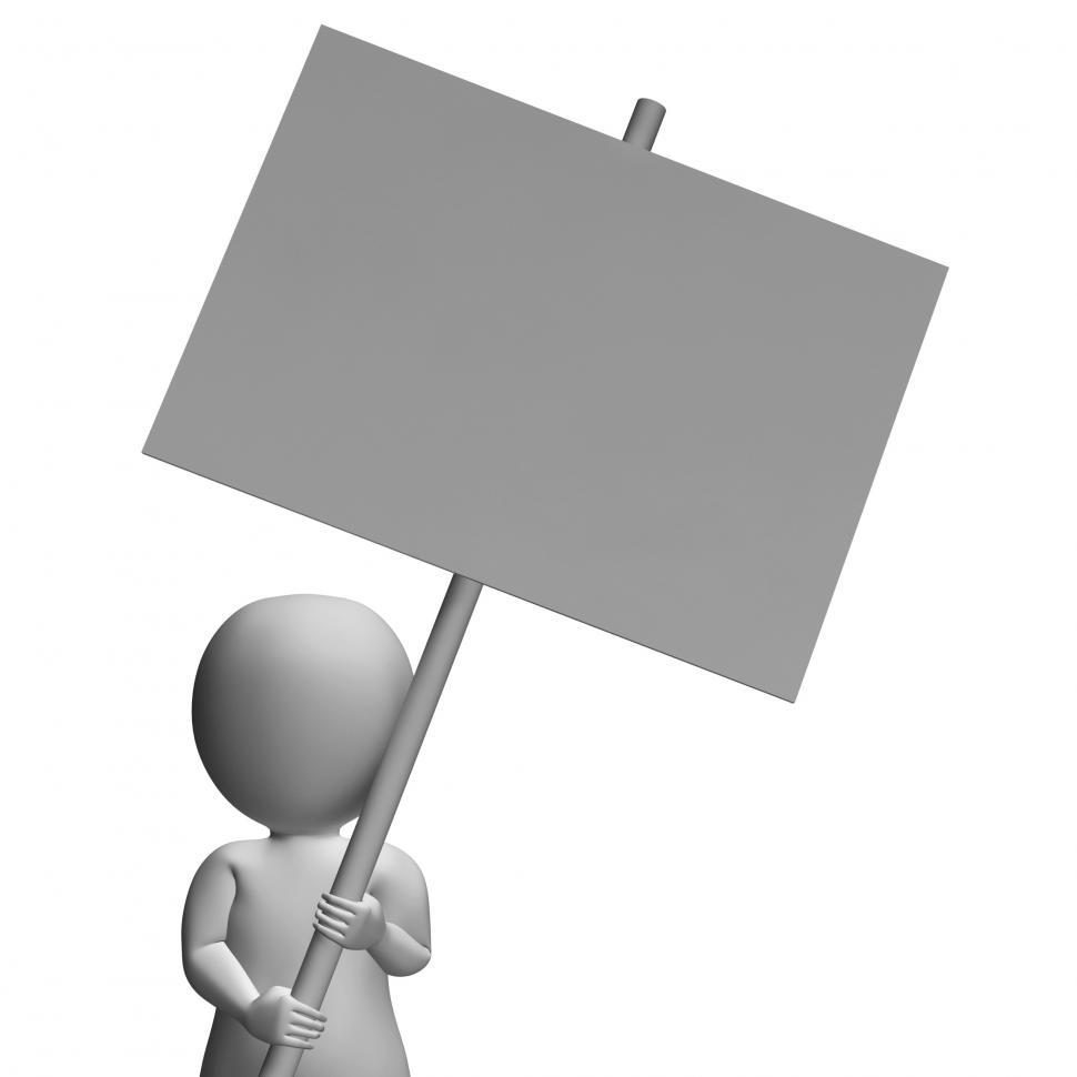 Free Image of Character With Placard Allows Message Or Presentation 