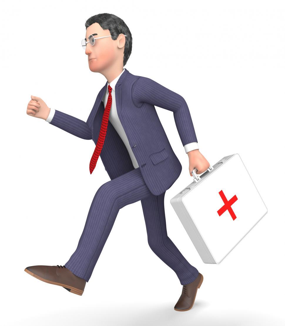 Free Image of First Aid Shows Business Person And Accident 3d Rendering 