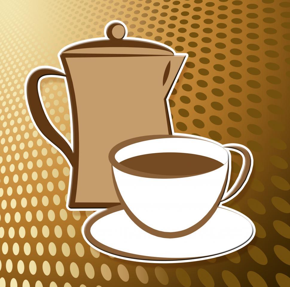 Free Image of Coffee Pot Icon Shows Cafe And Beverages 
