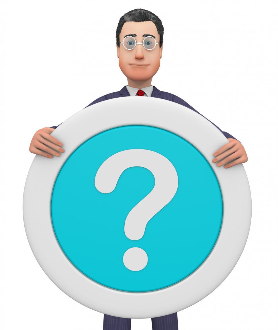 Free Image of Question Mark Indicates Business Person And Board 3d Rendering 