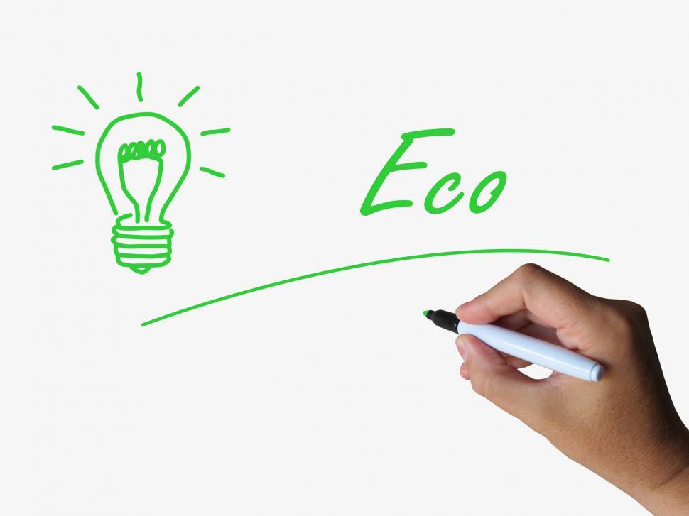 Free Image of Eco and Lightbulb Refer to Energy Efficiency and Ecology 