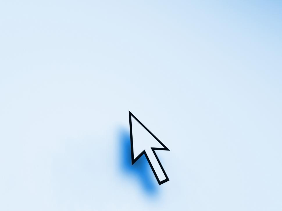 Free Image of Mouse Pointer On Blue Background Shows Blank Copyspace Website 