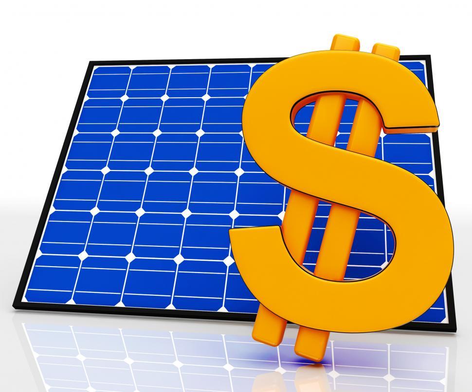 Free Image of Solar Panel And Dollar Sign Shows Saving Energy 