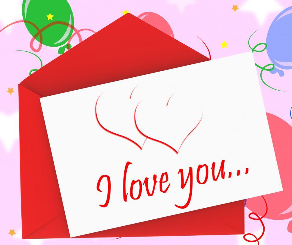 Free Image of I Love You On Envelope Shows Anniversary Card 