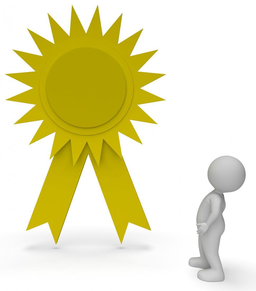 Free Image of Winner Rosette Indicates Success Triumphant And Finish 3d Render 