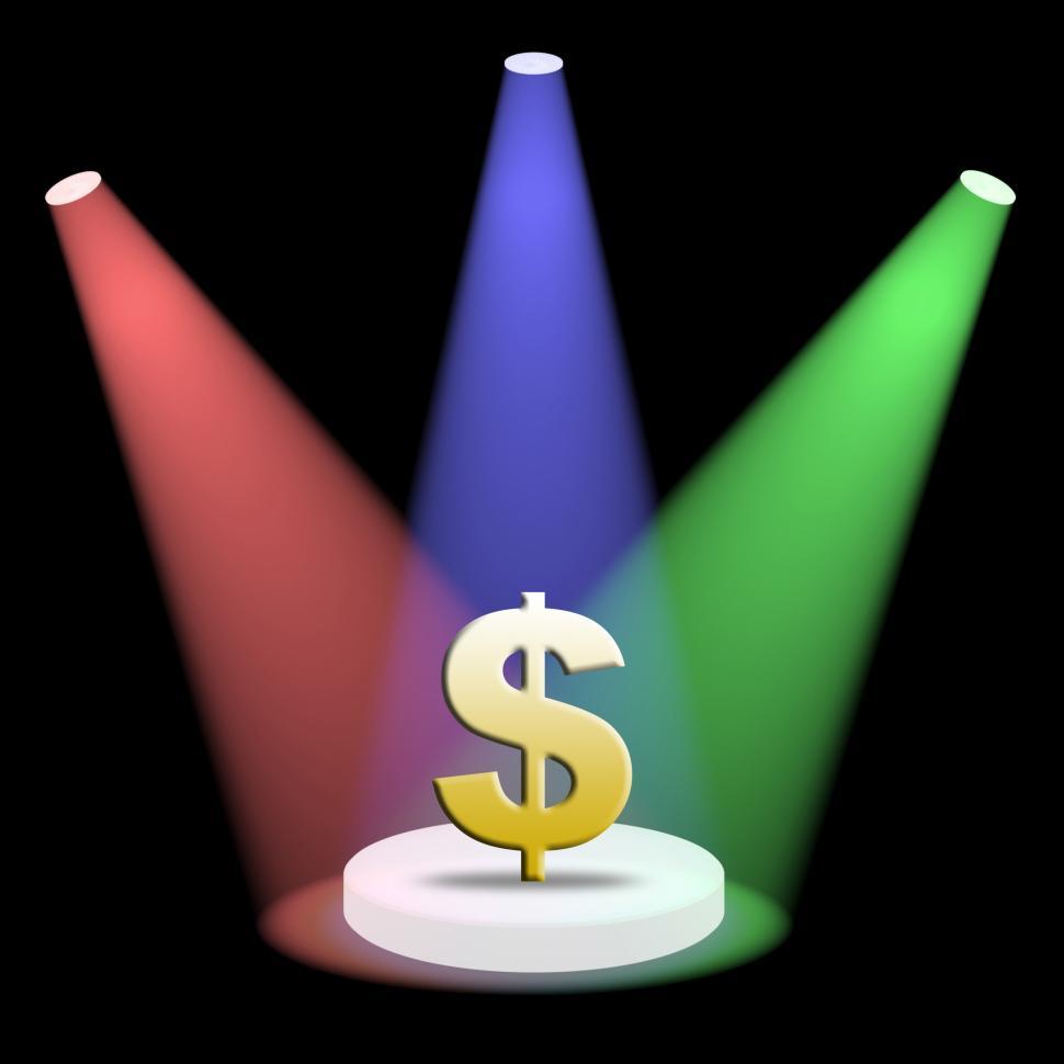 Free Image of Dollars Spotlight Indicates United States Dollars Savings 