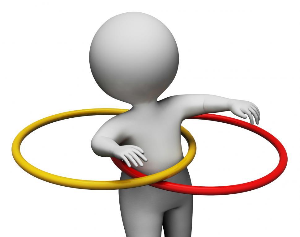 Free Image of Hula Hoop Shows Physical Activity And Exercise 3d Rendering 