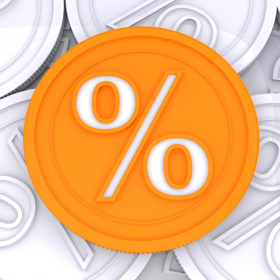 Free Image of Percentage Sign  Coin Meaning Interest Rates 