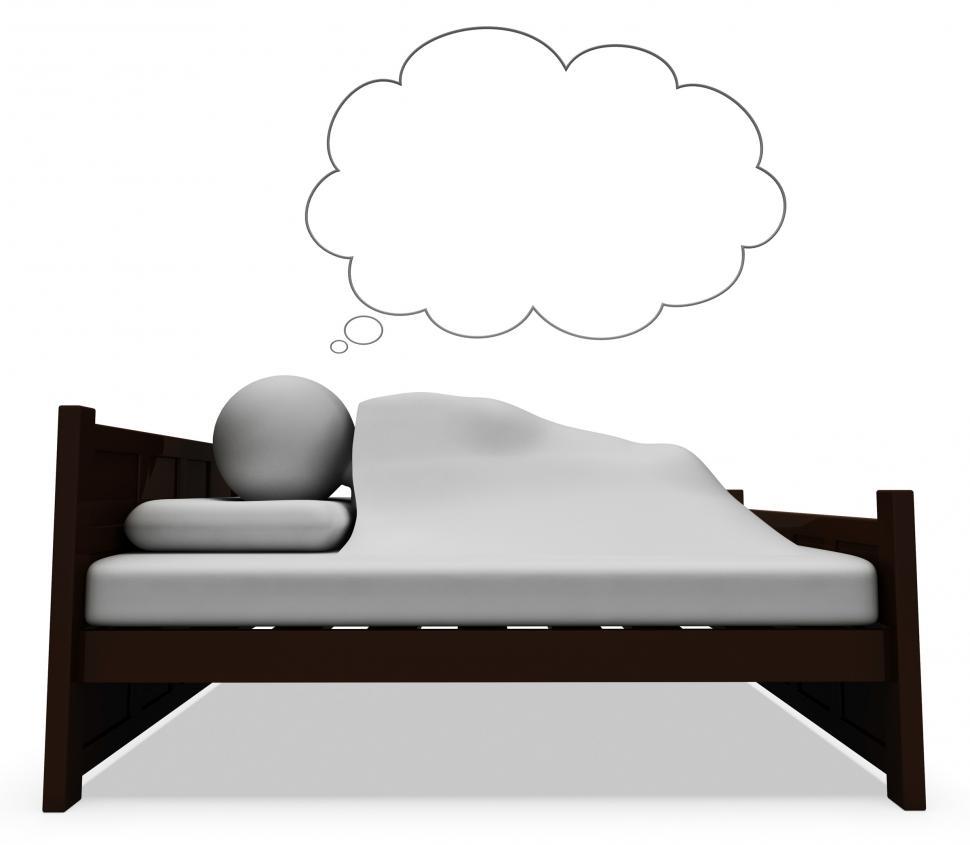 Free Image of Character Dream Shows Go To Bed And Bedroom 3d Rendering 