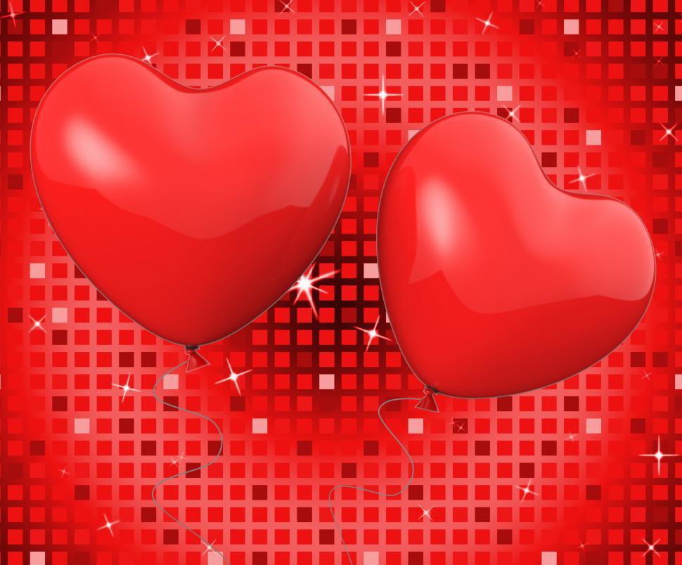 Free Image of Heart Balloons Show Romantic Decoration Or Anniversary Celebrati 