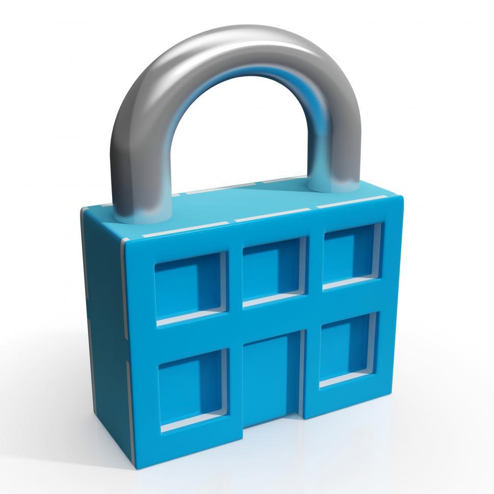 Free Image of Padlock And House Shows Building Security 