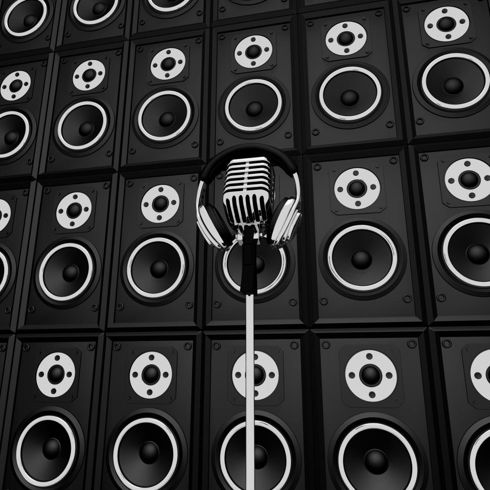 Free Image of Microphone And Speakers Show Music Performance Concert Or Entert 