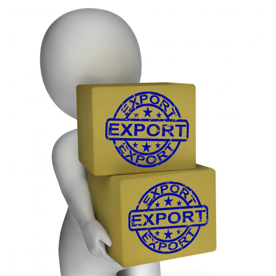 Free Image of Export  Boxes Show Exporting Goods And Merchandise 
