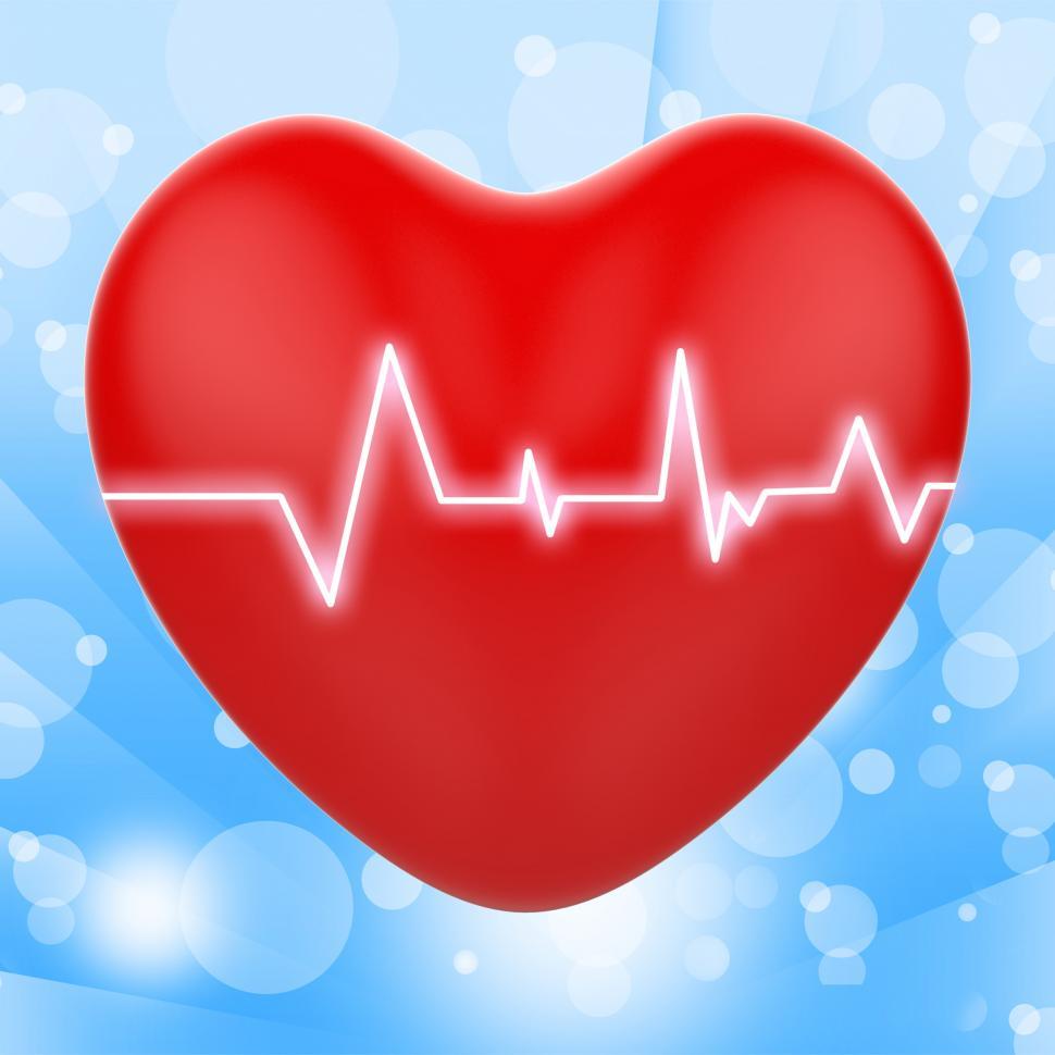 Free Image of Electro On Heart Shows Passionate Relationship Or Heartbeats 