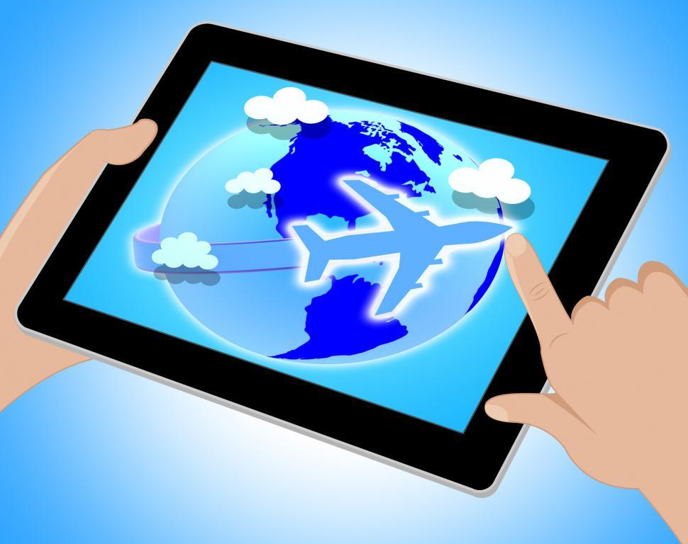 Free Image of Flights Global Means Travel Guide And Worldly Tablet 