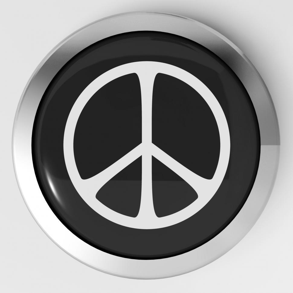 Free Image of Peace Sign Button Shows Love Not War 