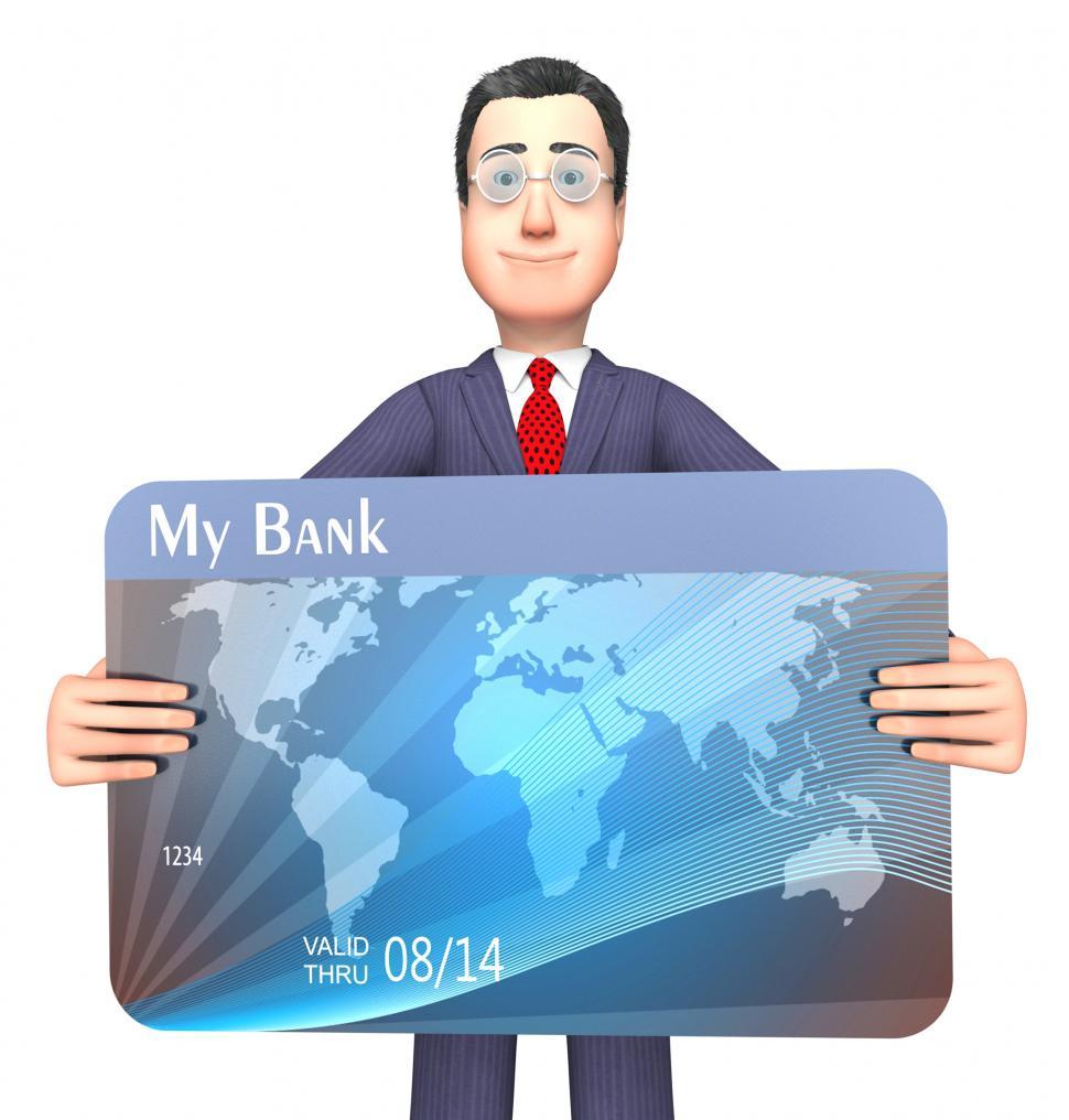 Free Image of Credit Card Represents Business Person And Bankrupt 3d Rendering 