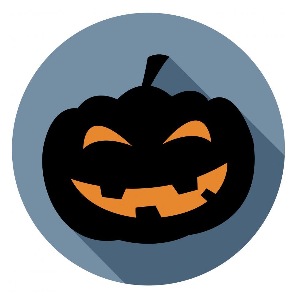 Free Image of Halloween Pumpkin Icon Represents Autumn Sign And Spooky 