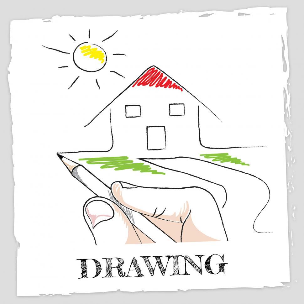 Free Image of House drawing shows draft design and sketch 