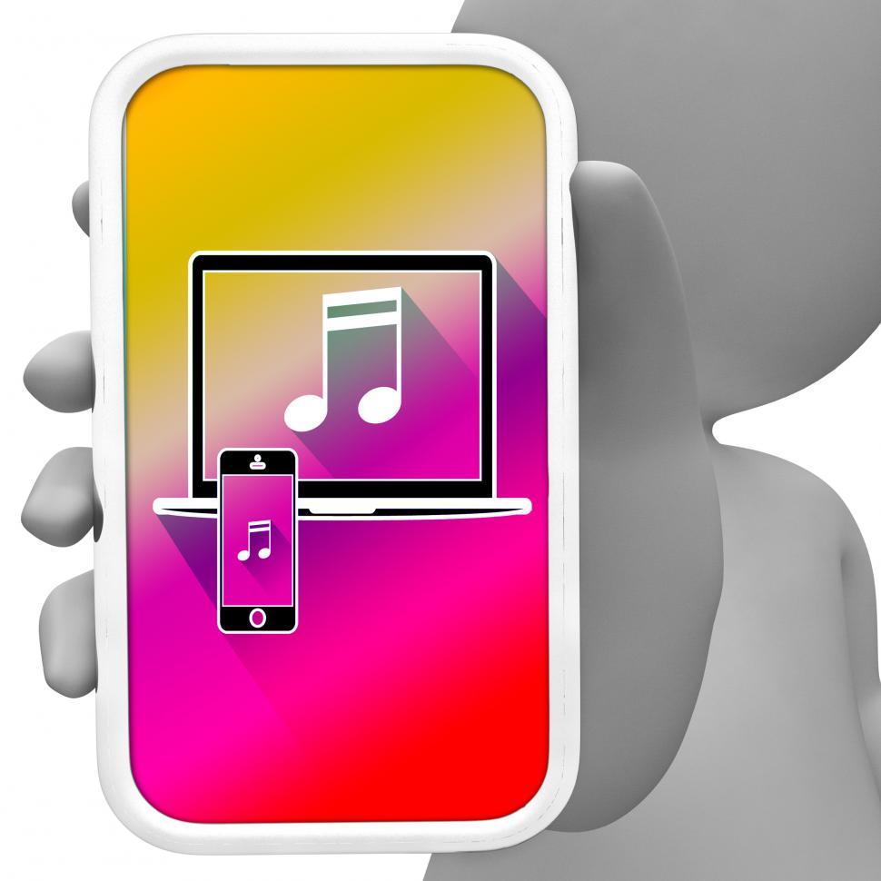 Free Image of Music Online Means Mobile Phone Soundtracks 3d Rendering 